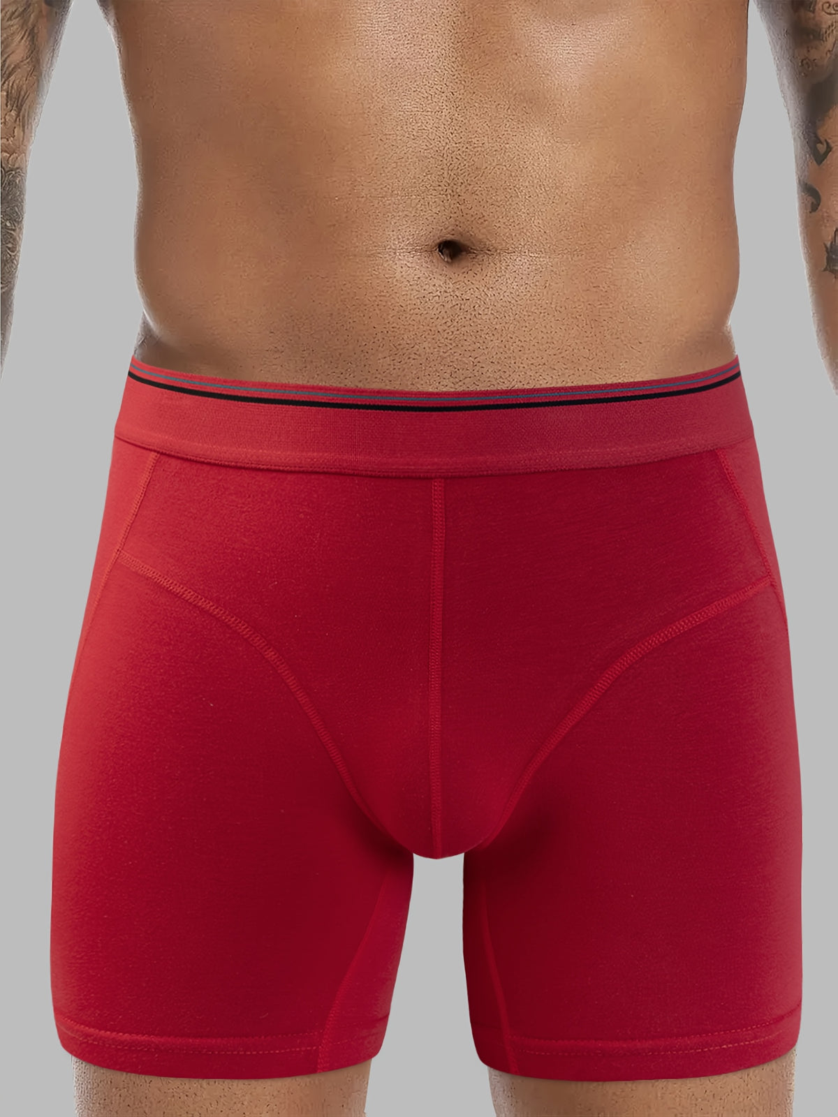 Boxer long de sport coton homme — lot de 3, uni