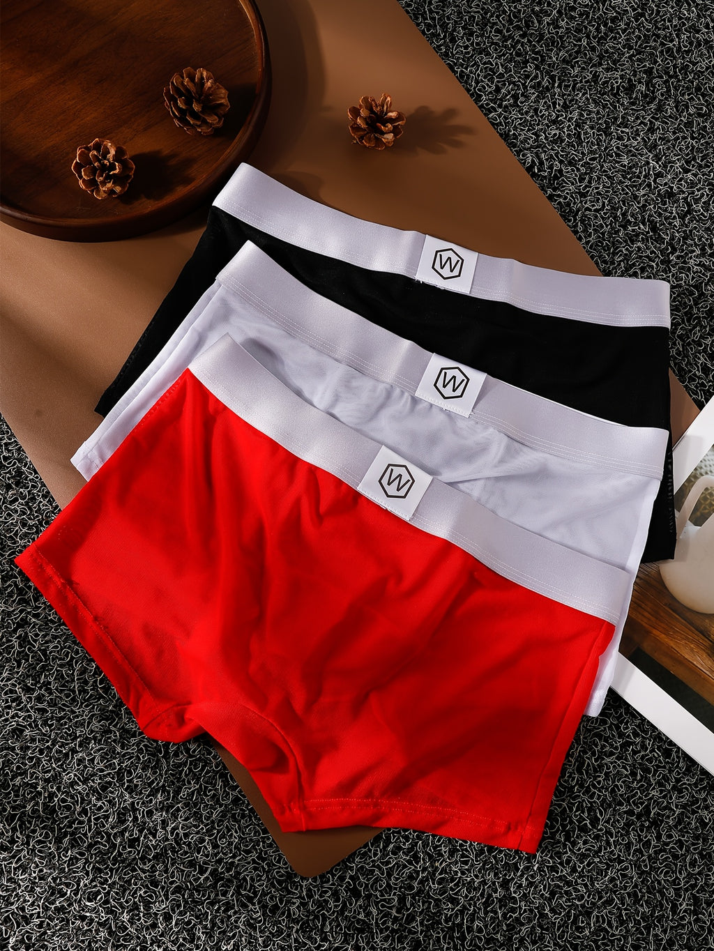 Boxer respirant homme — lot de 3, uni