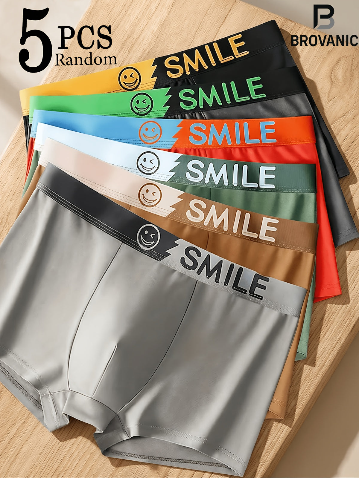 Boxer respirant coton homme — lot de 5, variétés assorties