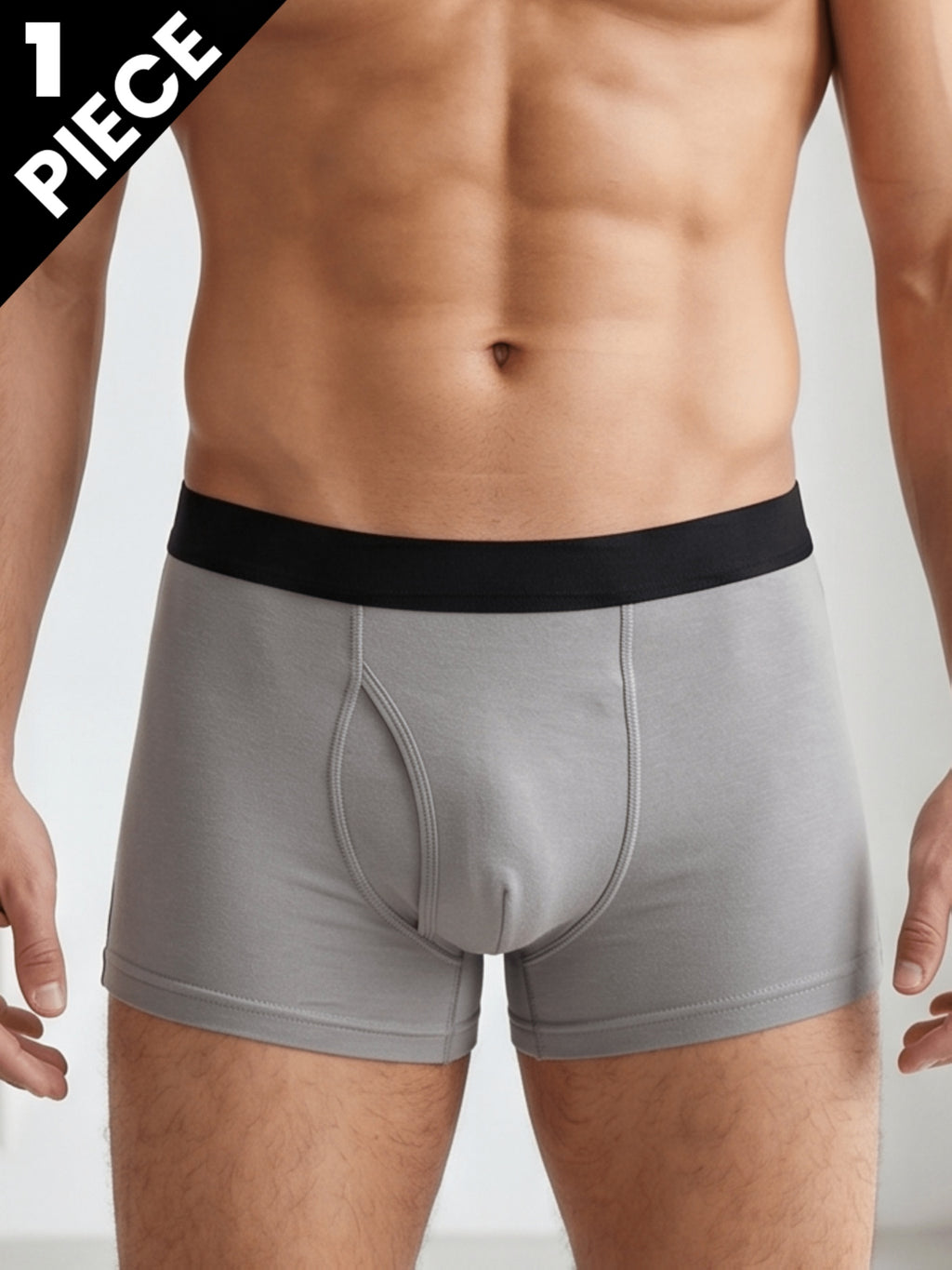 Boxer respirant d'intérieur microfibre homme, gris — vue 3
