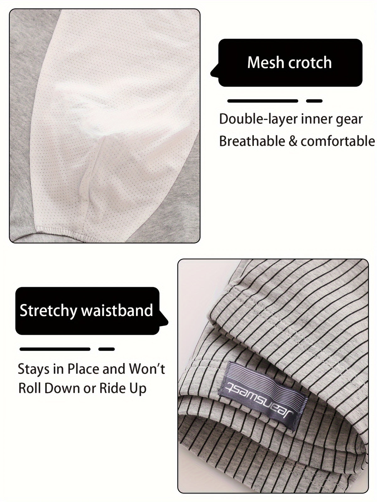 Slip microfibre homme — lot de 4, rayé