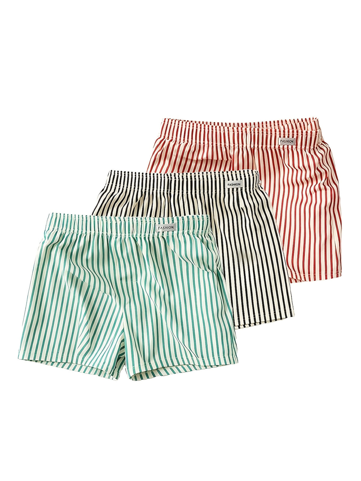 Boxer large respirant coton homme — lot de 3, rayé