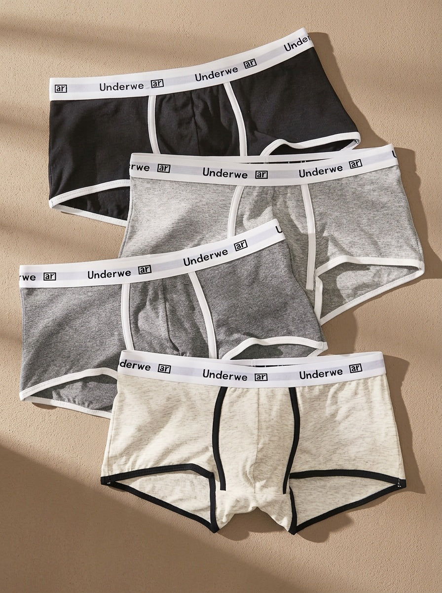Boxer respirant d'intérieur coton homme — lot de 4, assortiment S (modèle 2)