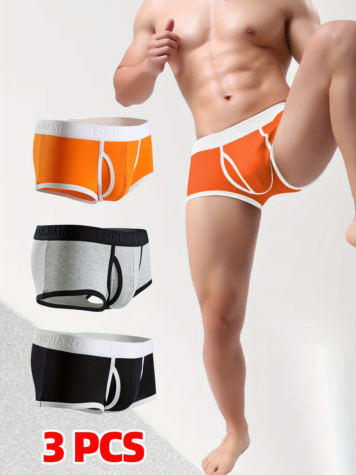 Boxer de sport respirant coton homme — lot de 3, uni, du S au XL