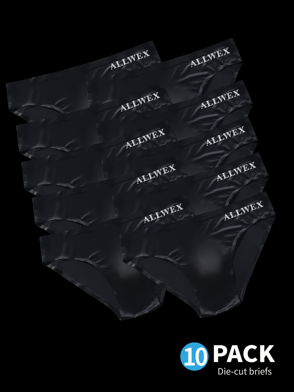 Slip sans couture taille basse homme — lot de 10, imprimé