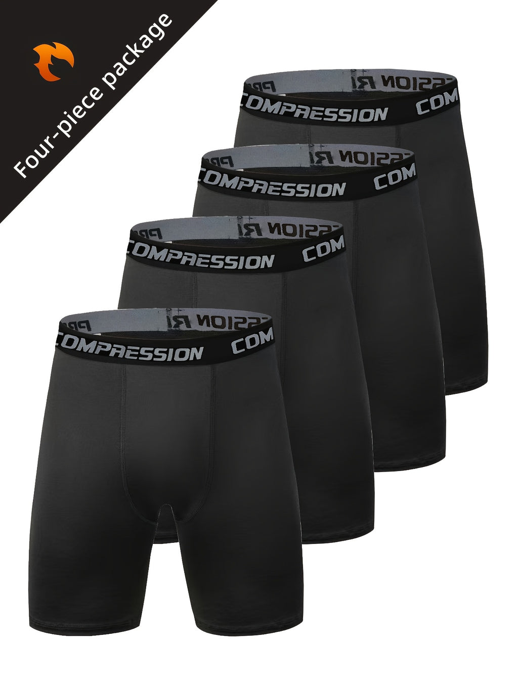 Boxer de sport séchage rapide microfibre homme — lot de 4, uni