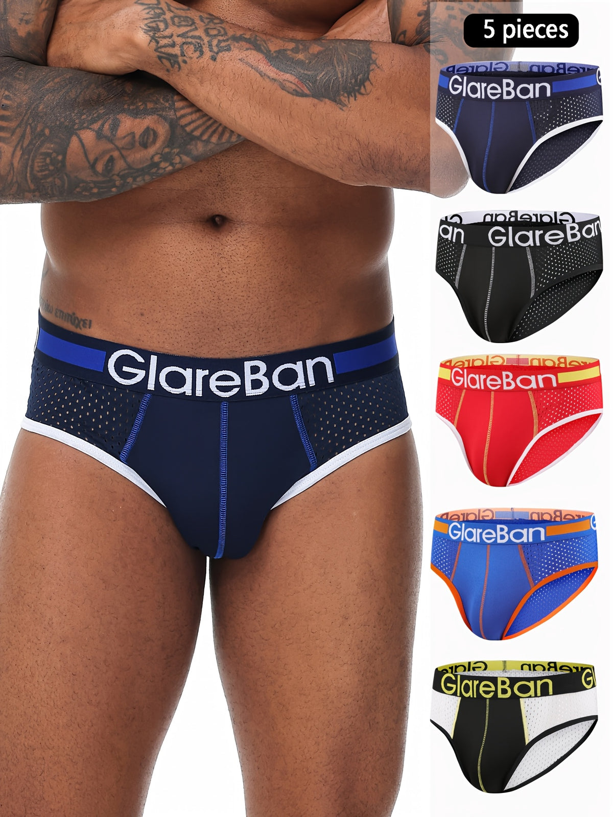 Boxer respirant microfibre homme — lot de 5, uni, assortiment E