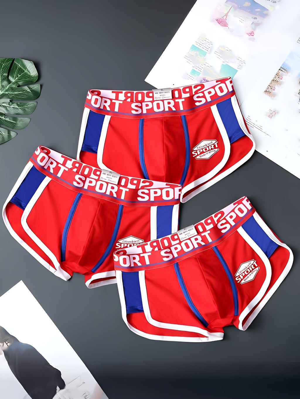 Boxer coton homme — lot de 5, uni
