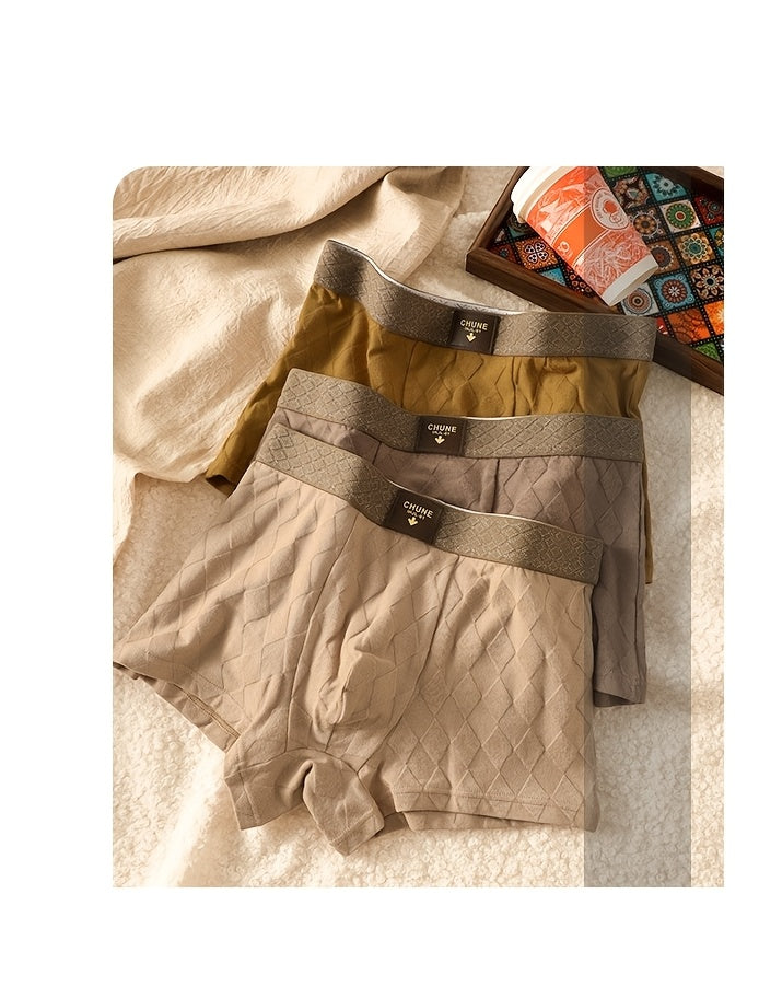 Boxer respirant coton homme — lot de 4, uni, assortiment D