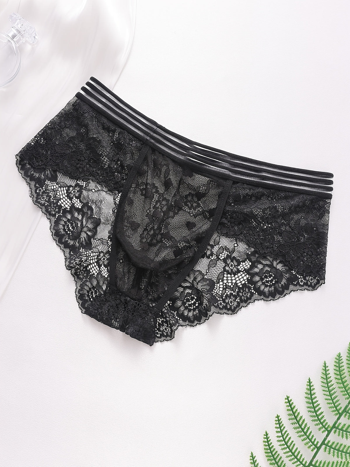 Slip taille basse microfibre homme, noir — vue 6
