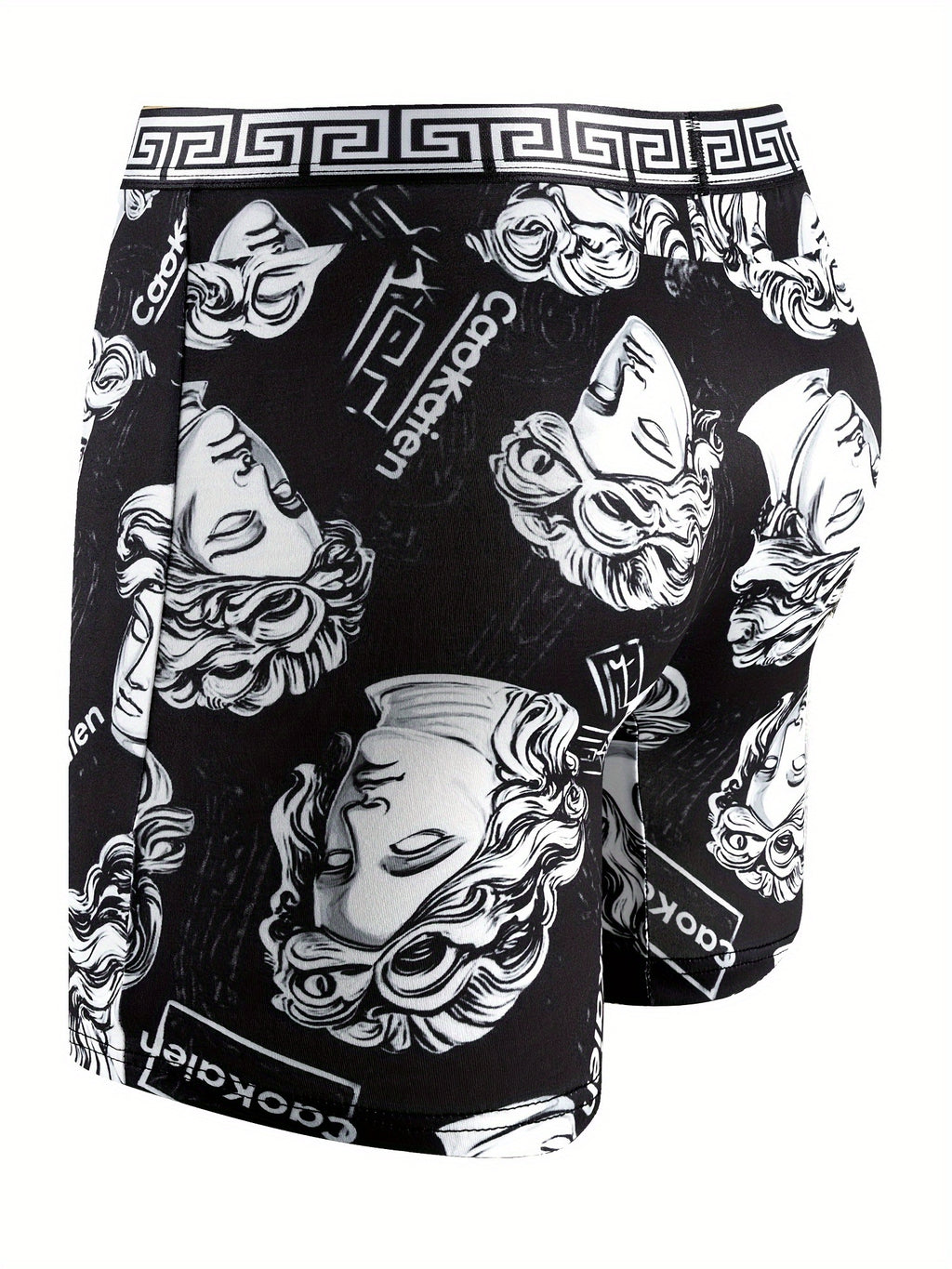 Boxer long respirant microfibre homme — lot de 5, géométrique, assortiment S