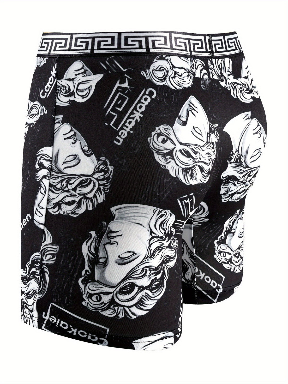 Boxer long respirant microfibre homme — lot de 5, géométrique, assortiment S