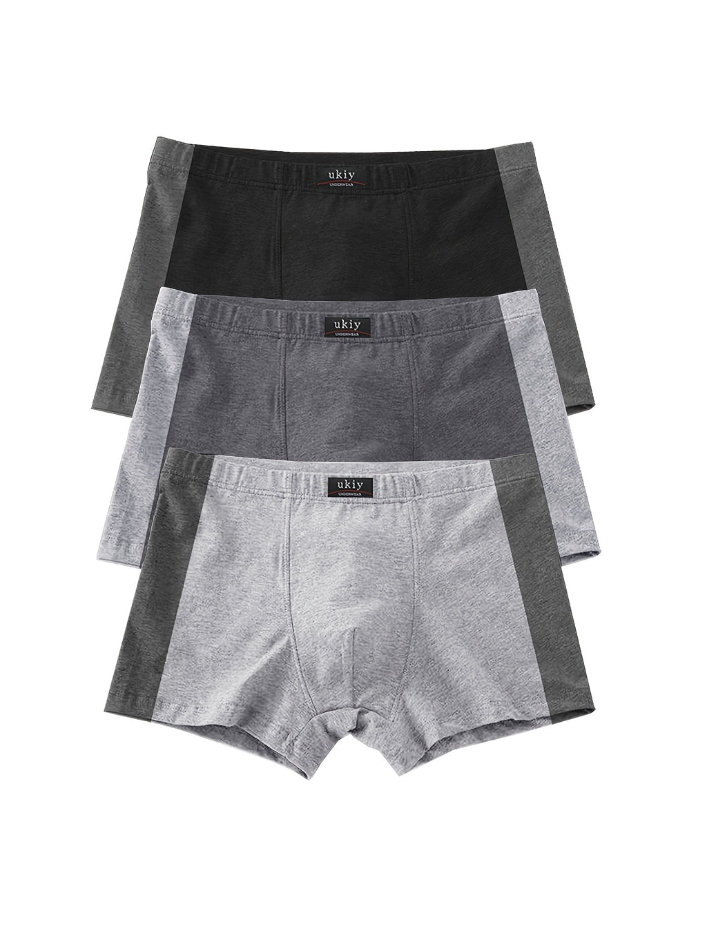 Boxer grande taille respirant coton homme — lot de 3, uni, du 3XL au 1XL