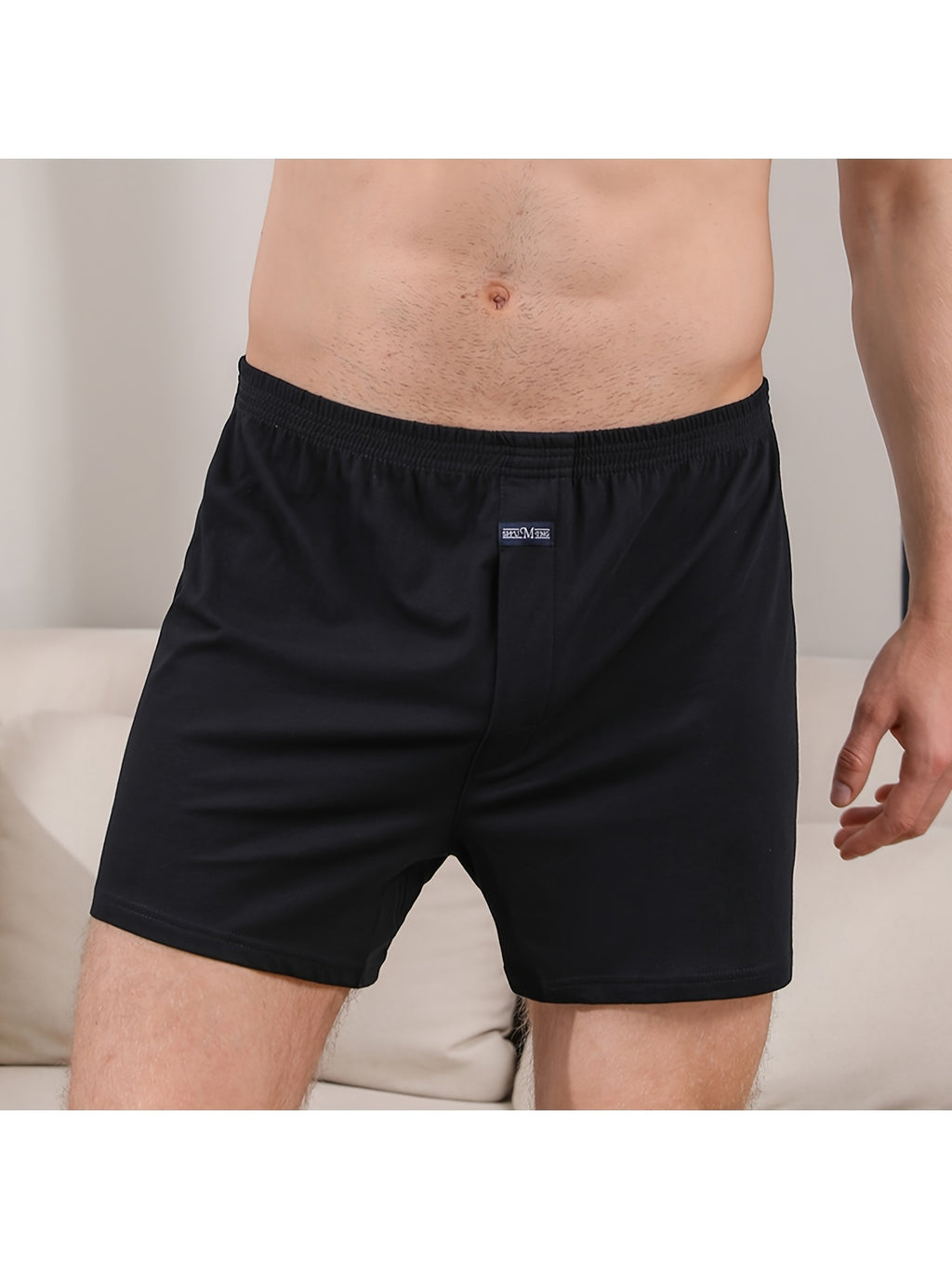 Boxer large grande taille coton homme — lot de 5, uni, assortiment S