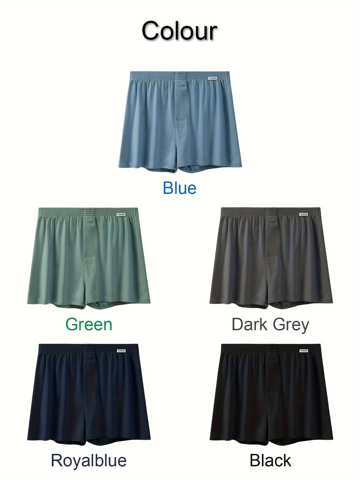 Boxer de sport respirant coton homme — lot de 5, uni, assortiment S, du S au XXL