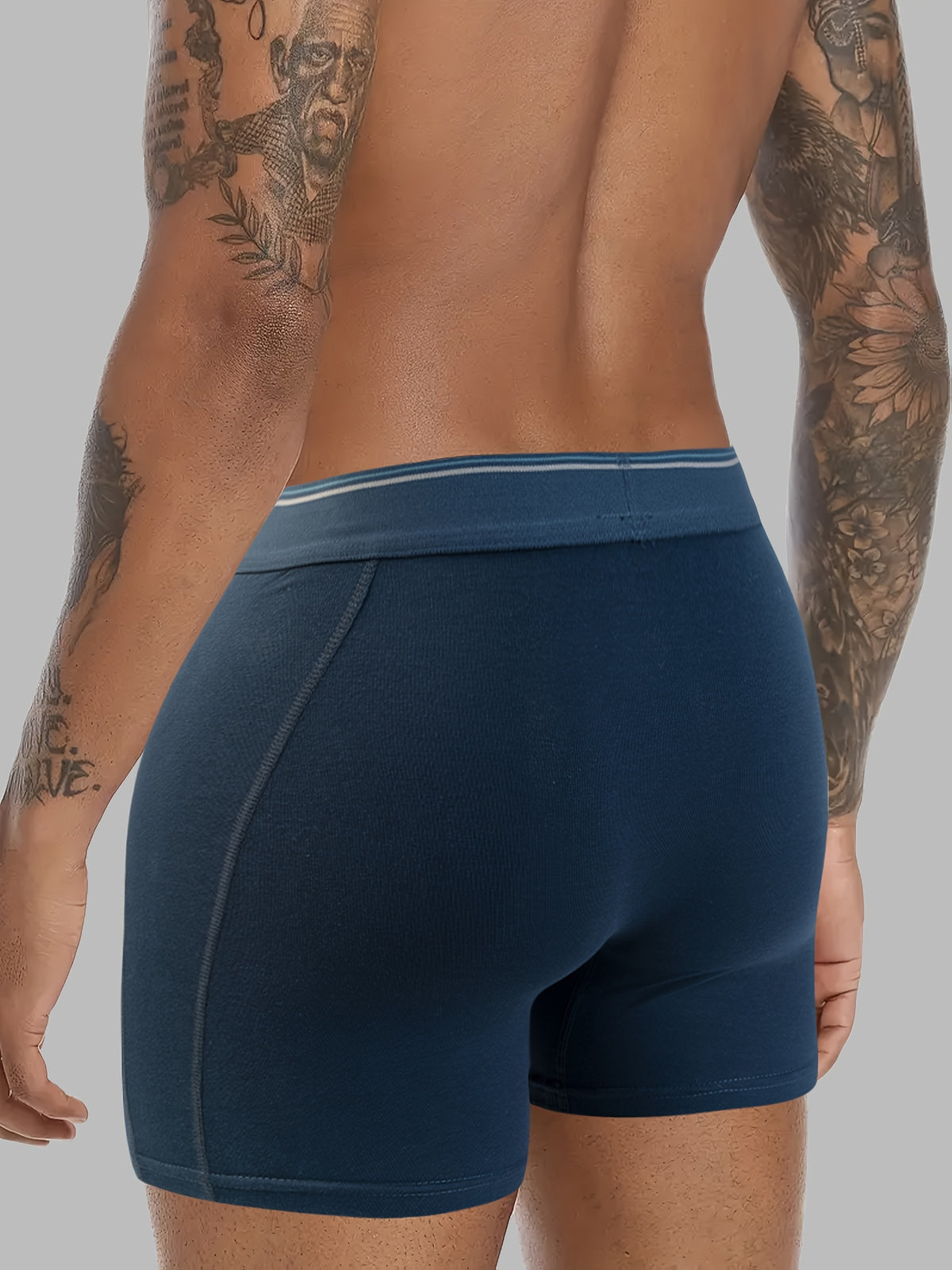 Boxer long de sport coton homme — lot de 3, rayé