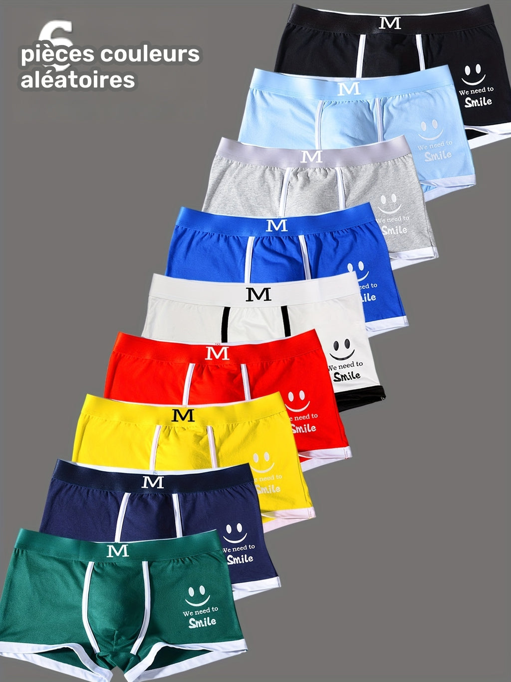 Boxer de sport respirant microfibre homme — lot de 6, géométrique, du S au XL