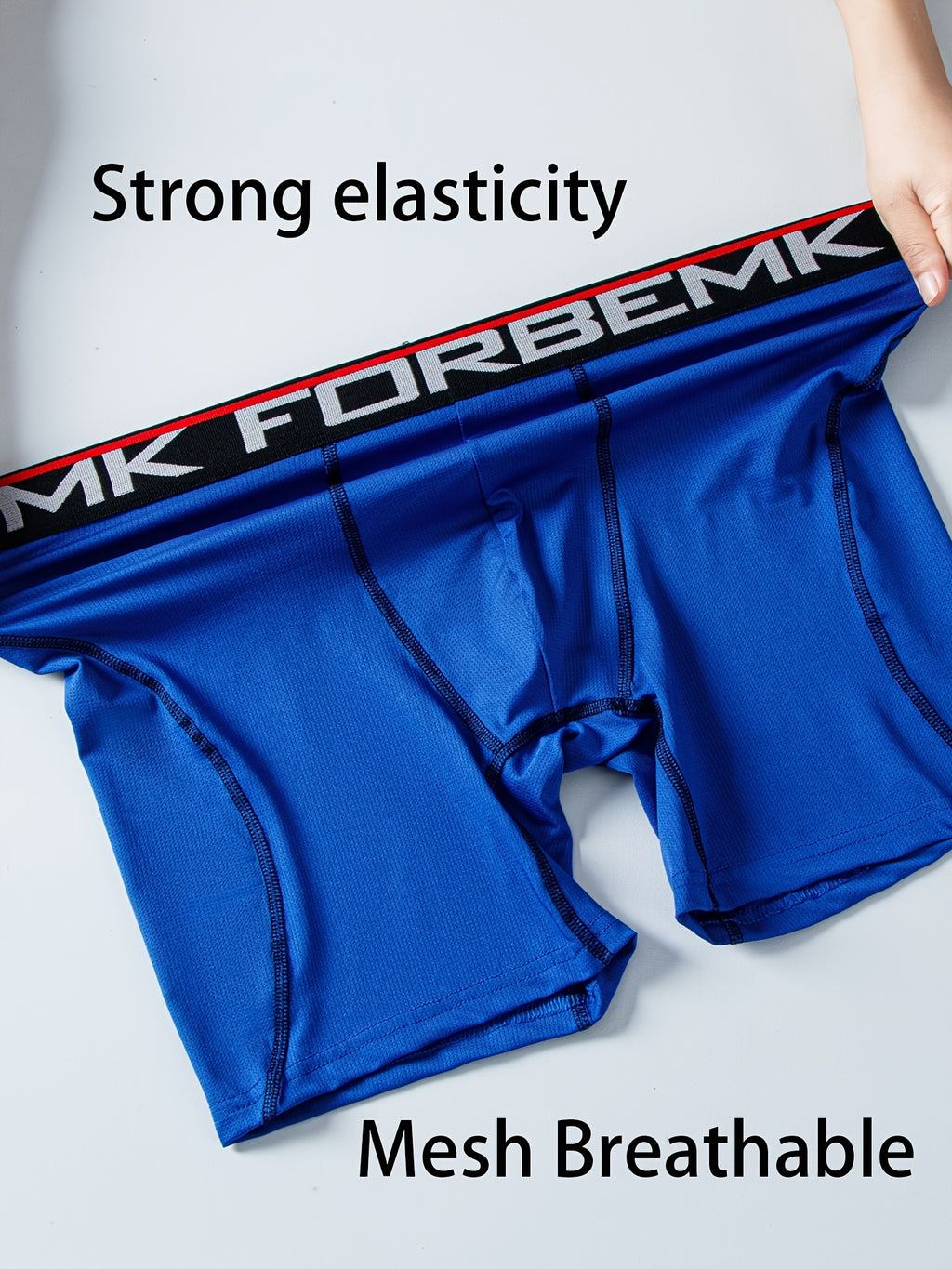 Boxer long de sport microfibre homme — lot de 5, uni, assortiment B