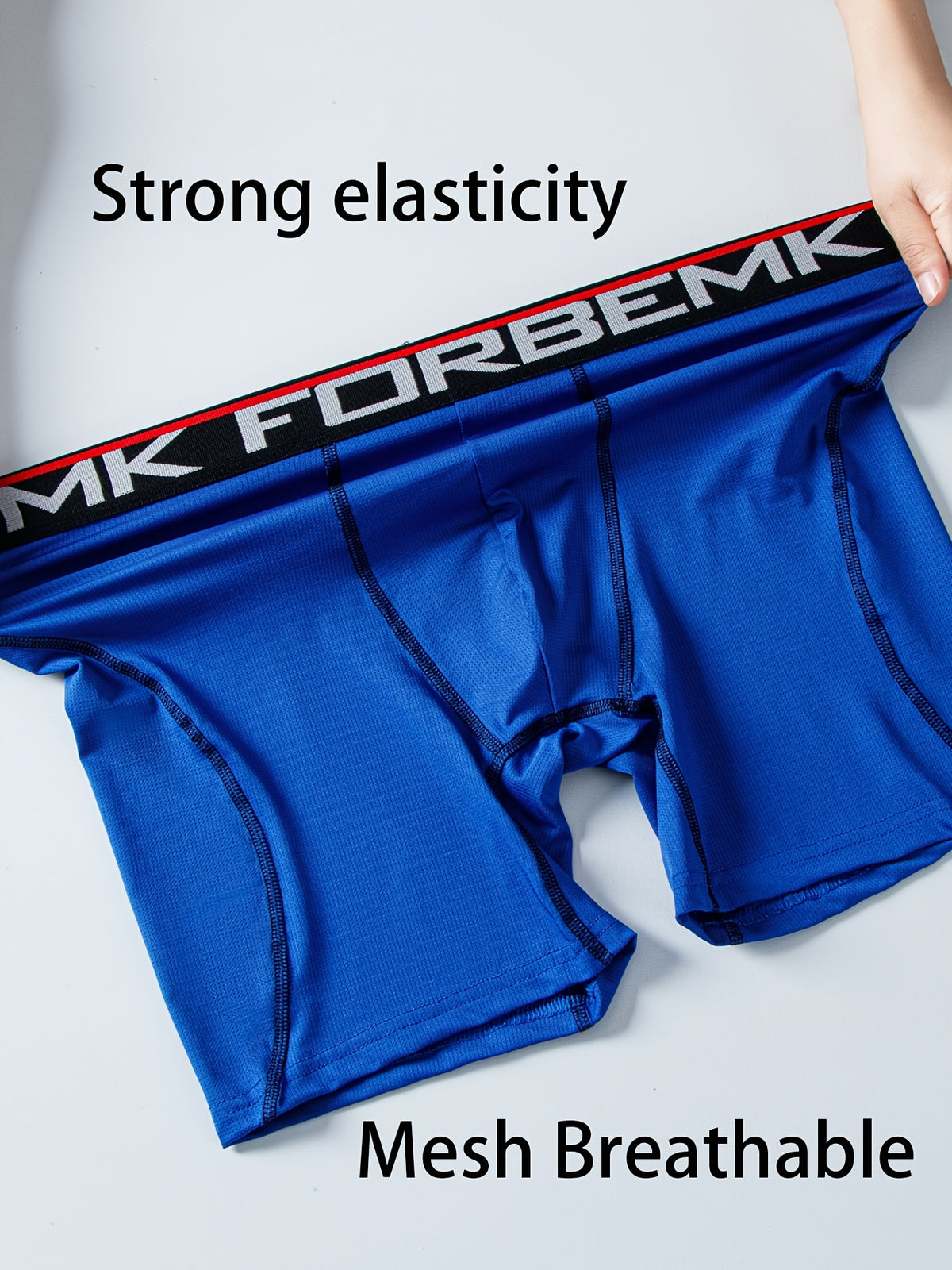 Boxer long de sport microfibre homme — lot de 5, uni, assortiment B