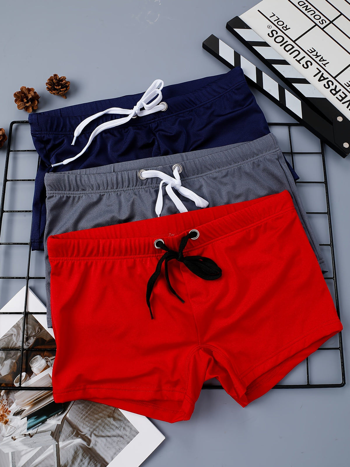 Boxer microfibre homme — lot de 3, uni, assortiment E