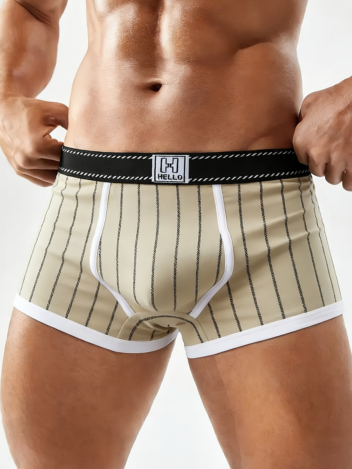 Boxer de sport respirant coton homme — lot de 6, rayé