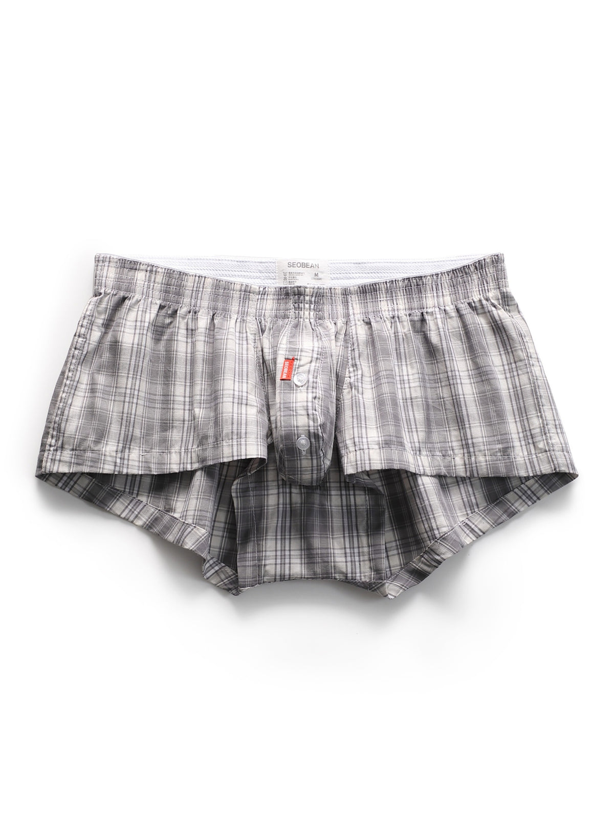 Boxer large de sport coton homme — lot de 2, à carreaux