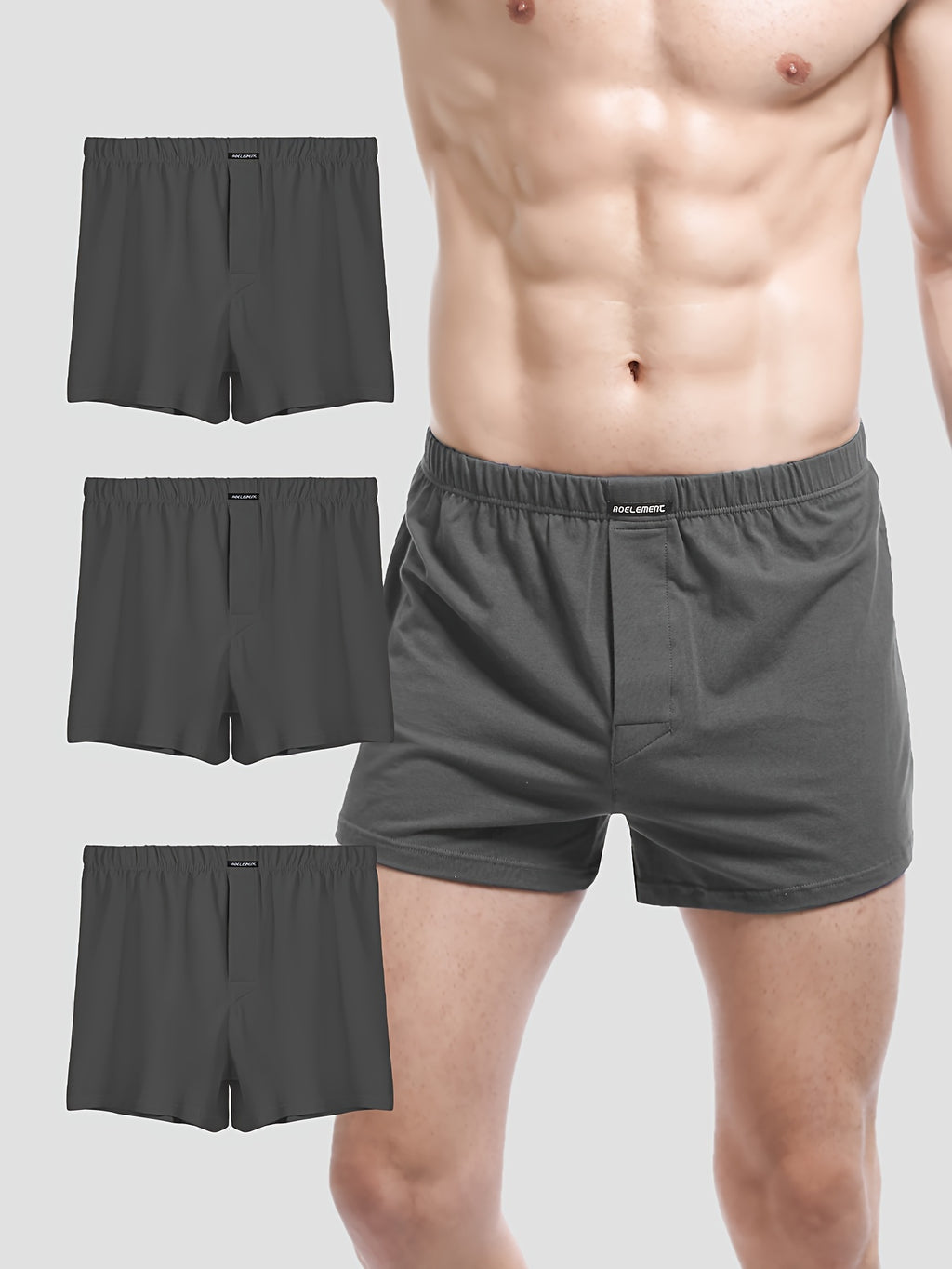 Slip large respirant coton homme — lot de 3, uni