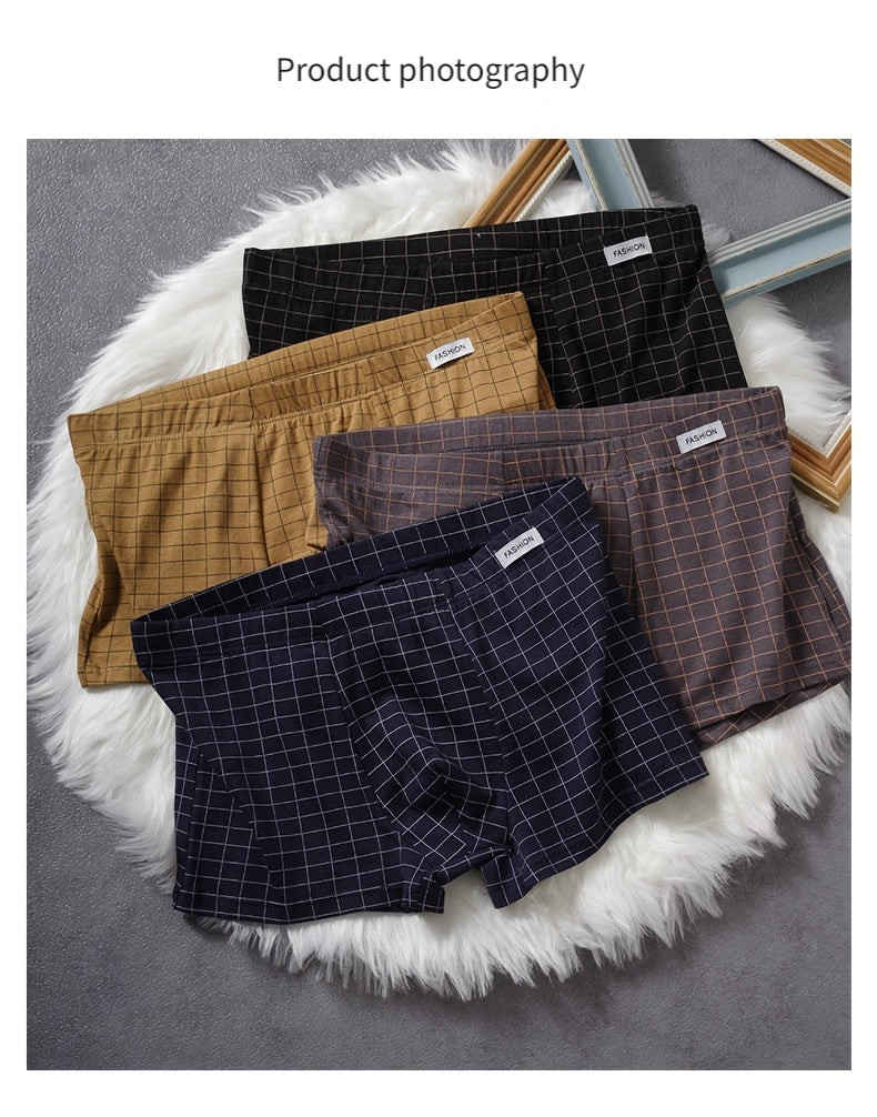 Boxer large séchage rapide coton homme — lot de 5, à carreaux