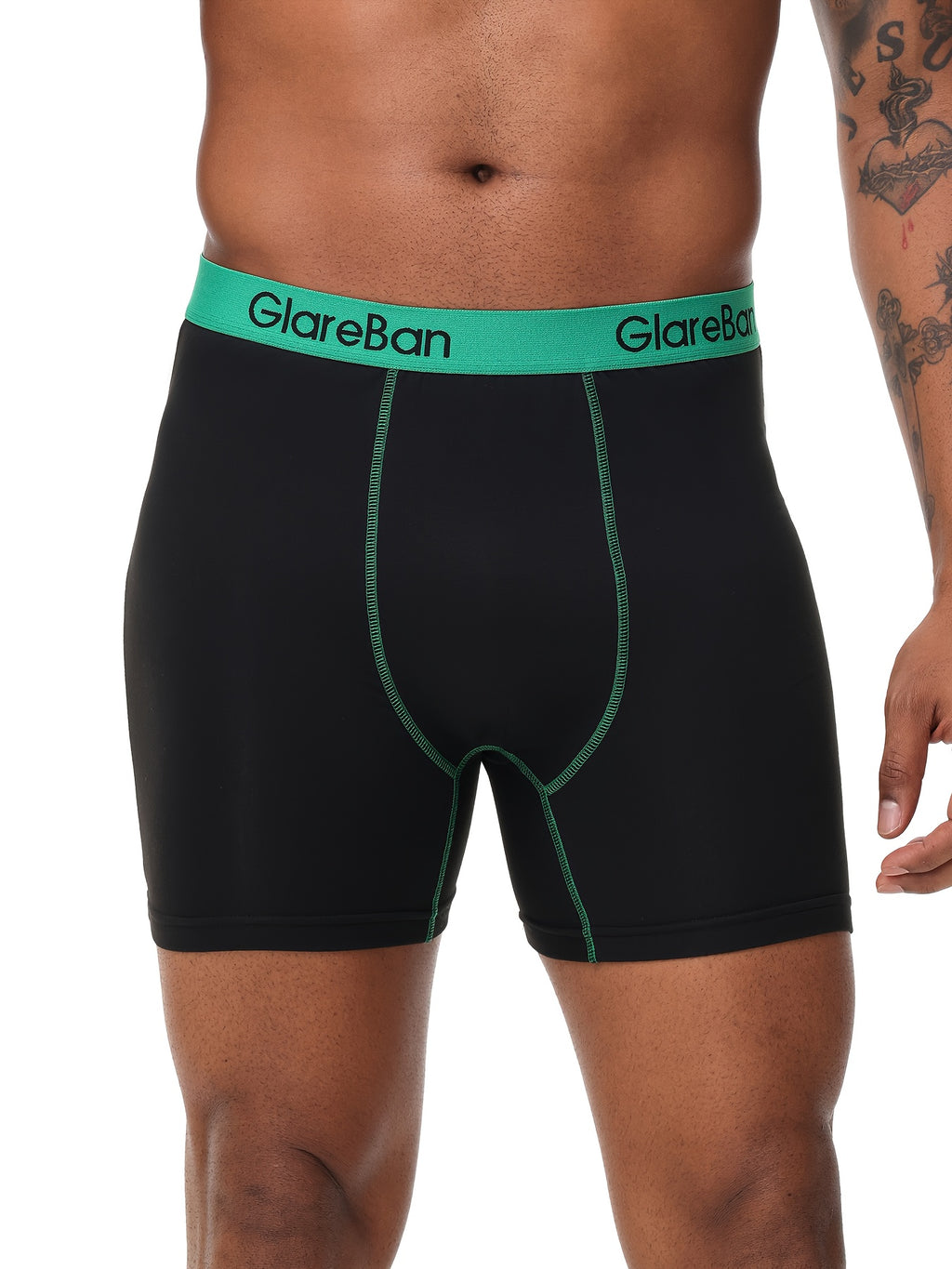 Boxer long microfibre homme — lot de 5, uni, assortiment E (modèle 2)