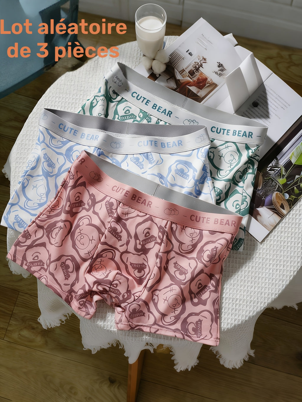 Boxer large respirant coton homme — lot de 3, du XS au XXL