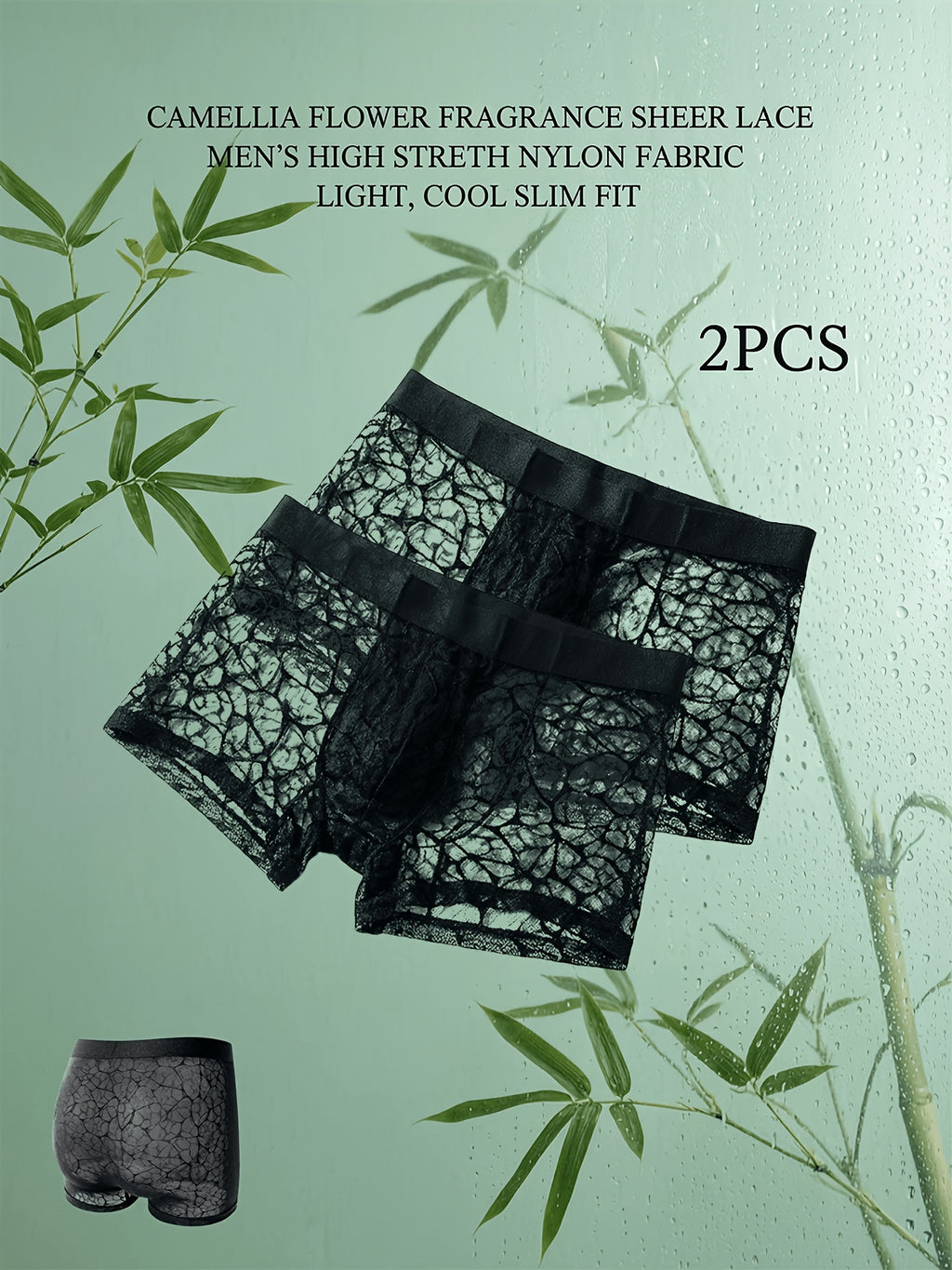 Boxer d'intérieur doux microfibre homme, noir — vue 7