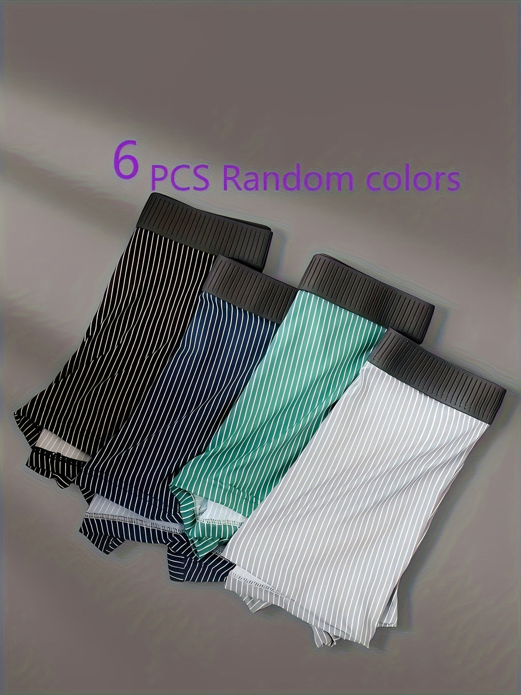 Boxer sans couture large microfibre homme — lot de 6, rayé