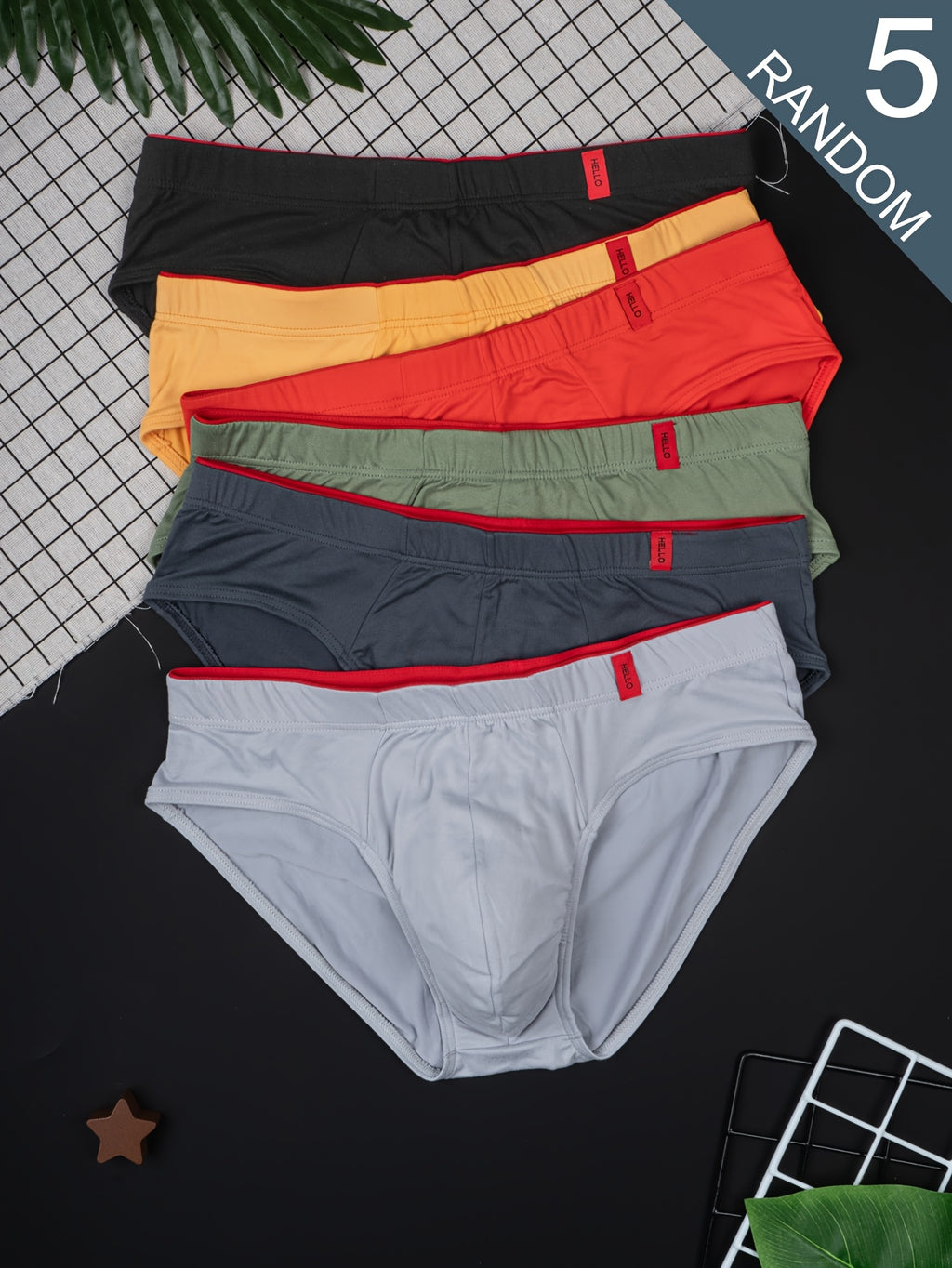 Slip séchage rapide respirant microfibre homme — lot de 5, uni, du S au XXL