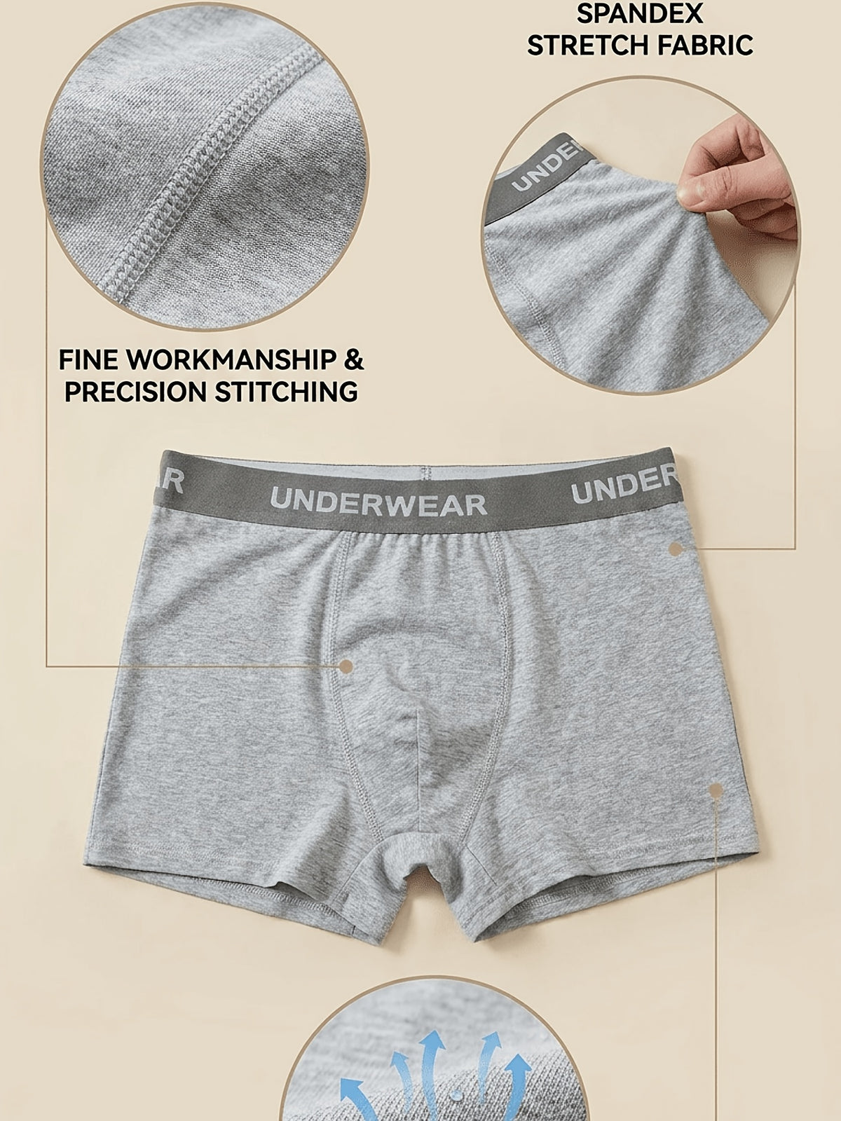 Boxer homme — lot de 5, uni