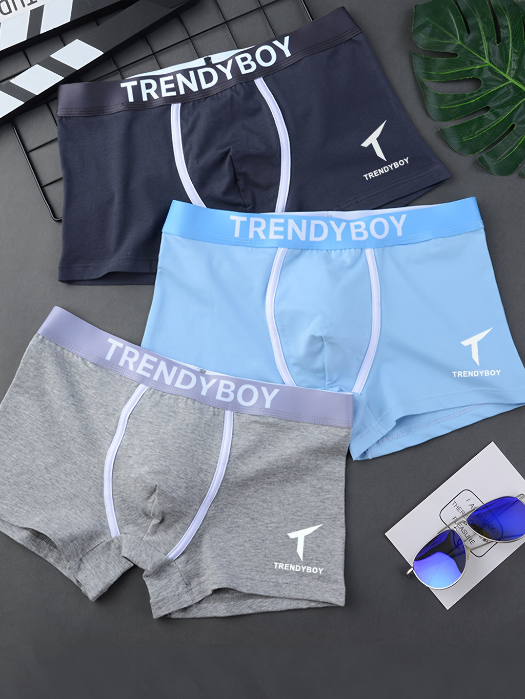 Boxer de sport respirant microfibre homme — lot de 3, géométrique, du S au XL