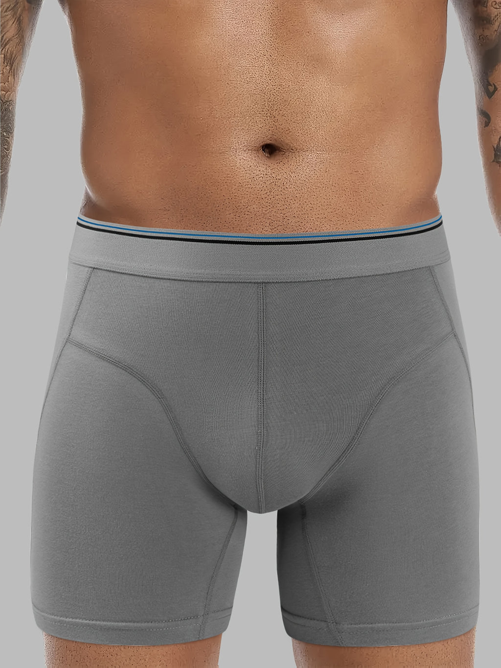 Boxer long de sport coton homme — lot de 3, rayé