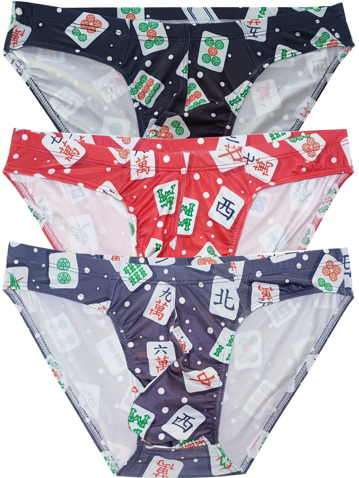 Slip taille basse de sport microfibre homme, imprimé