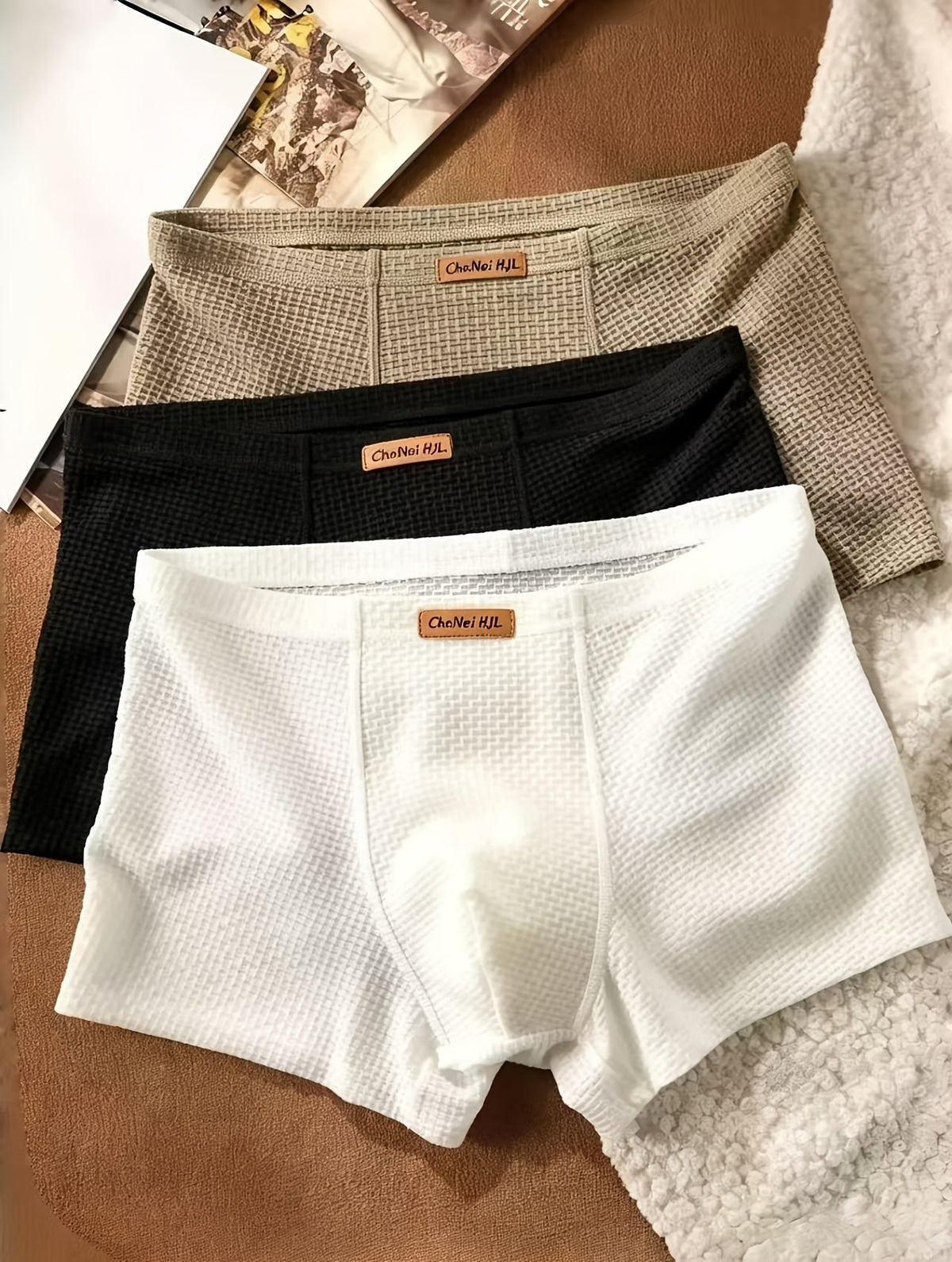 Boxer doux microfibre homme — lot de 3, uni