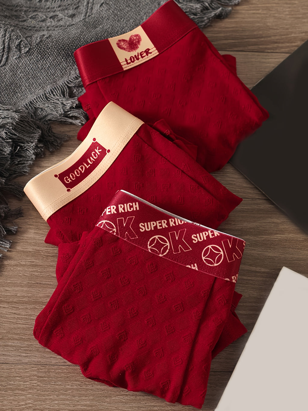 Boxer respirant d'intérieur coton homme — lot de 3, uni