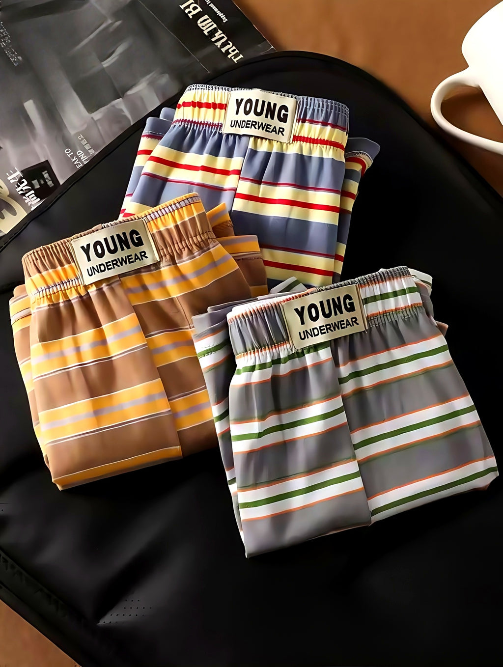 Boxer respirant coton homme — lot de 3, imprimé, assortiment S (modèle 3)