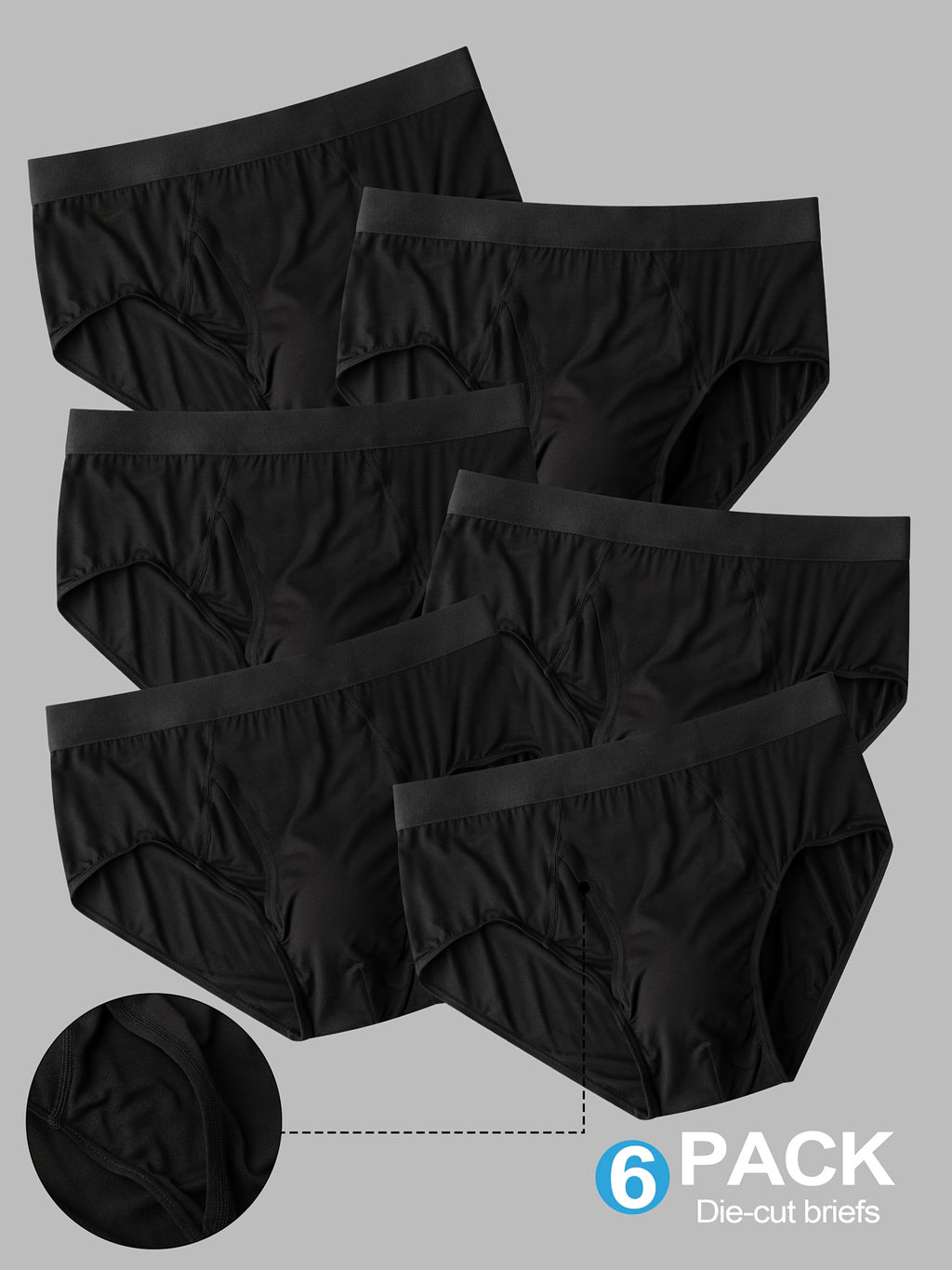 Slip taille haute modal homme — lot de 6, uni