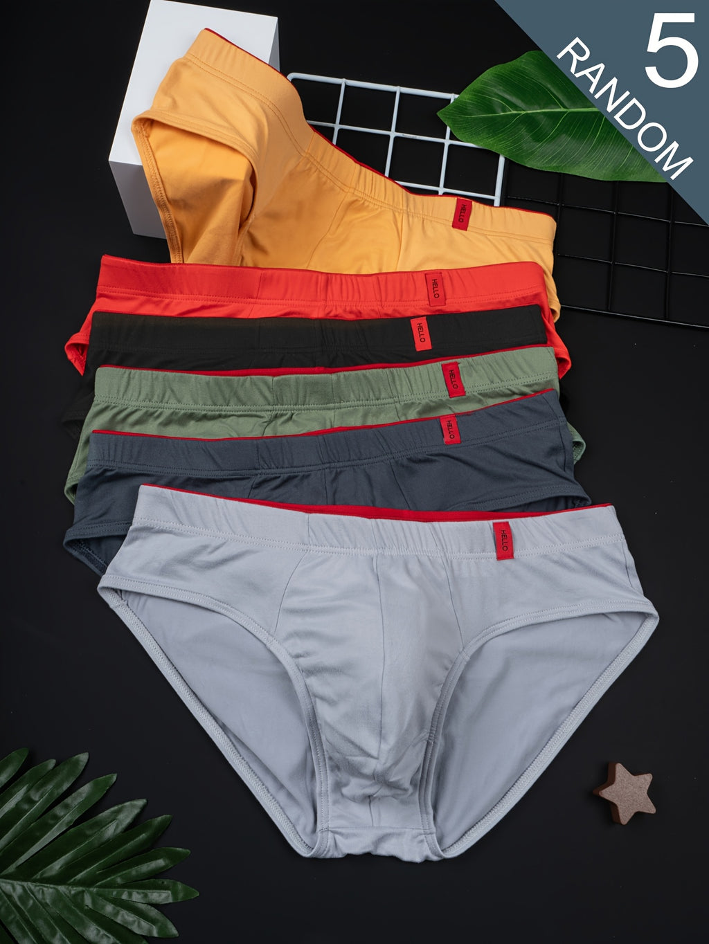 Slip séchage rapide respirant microfibre homme — lot de 5, uni, du S au XXL