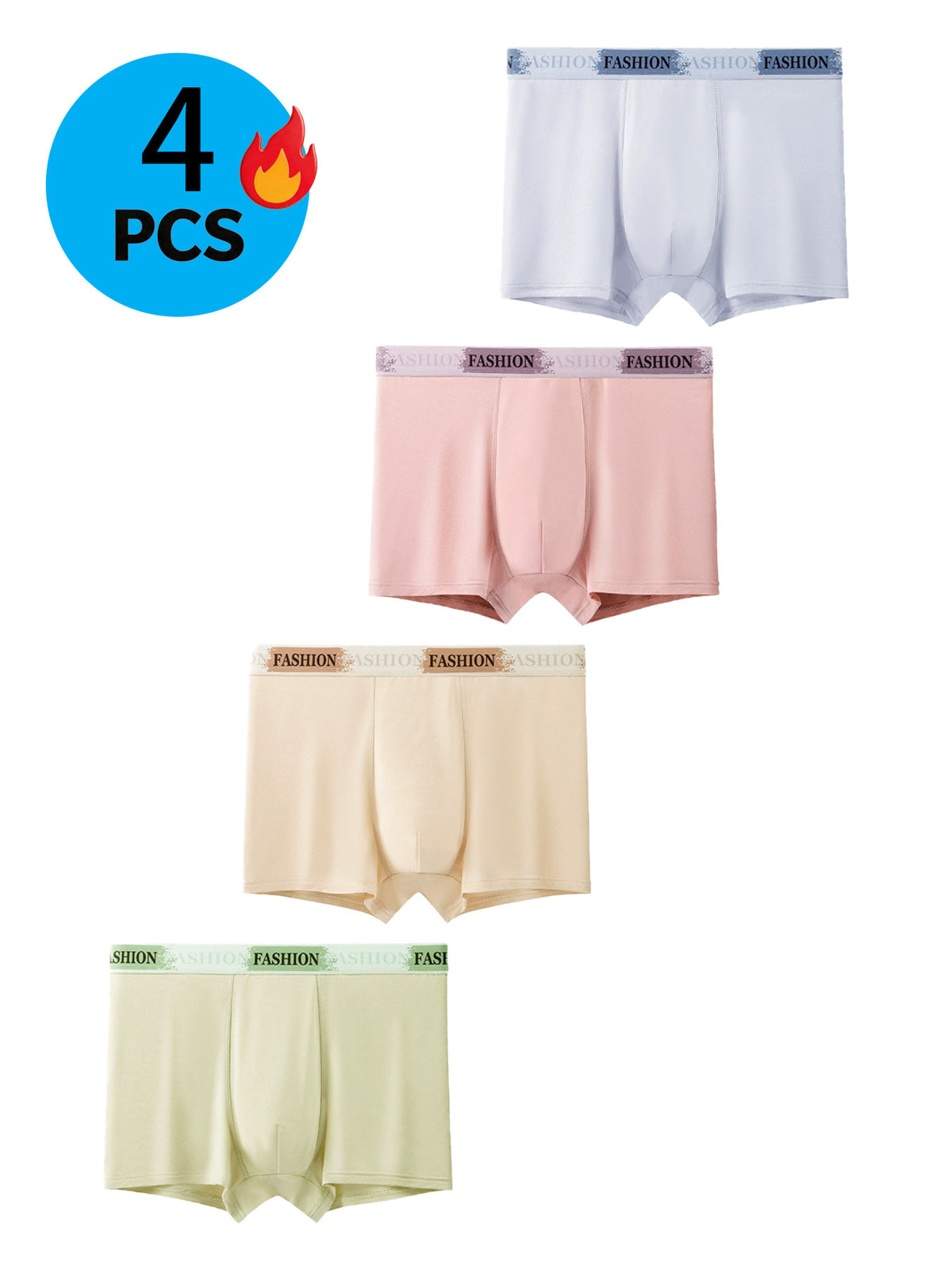 Boxer sans couture de sport homme — lot de 4, uni