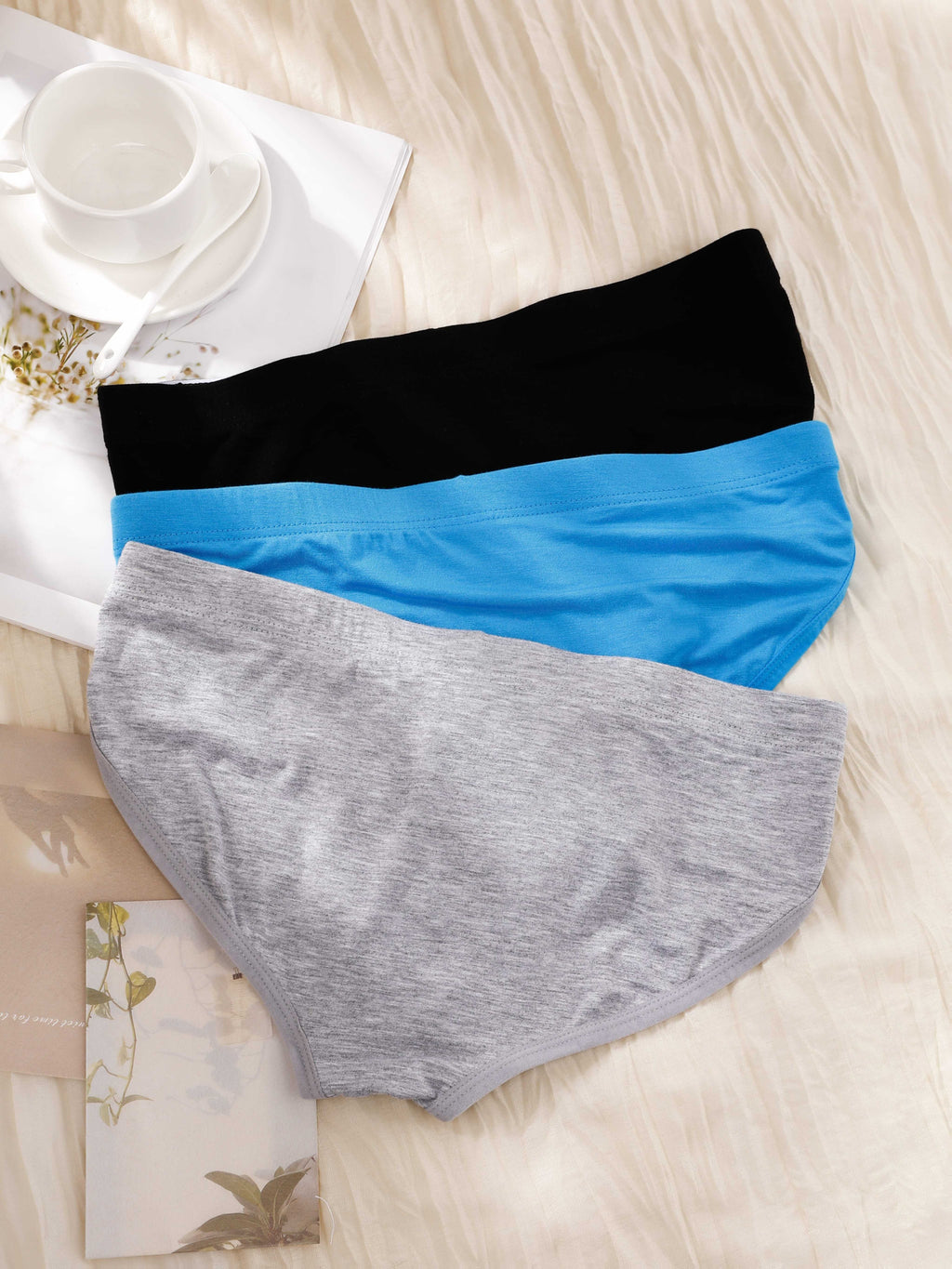 Slip taille basse respirant bambou homme — lot de 3, uni, du S au XL