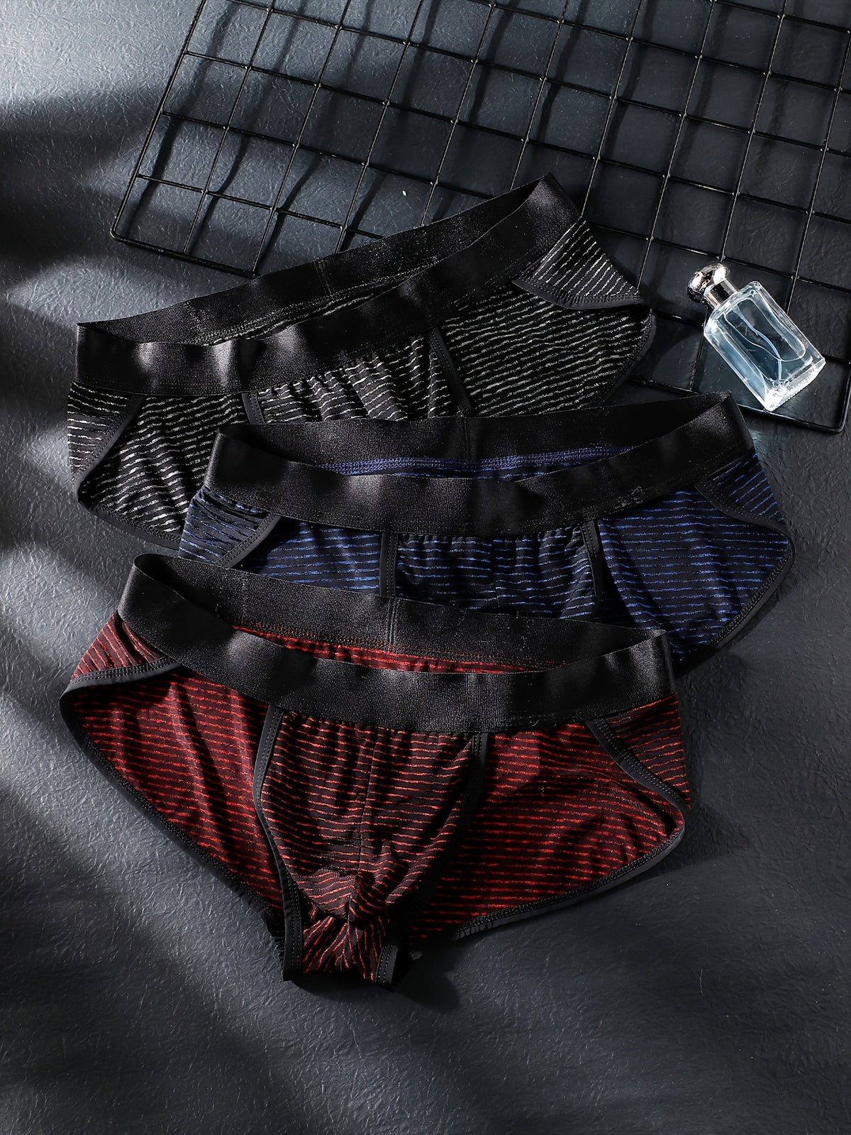 Slip de sport respirant microfibre homme — lot de 3, rayé, du XS au XL