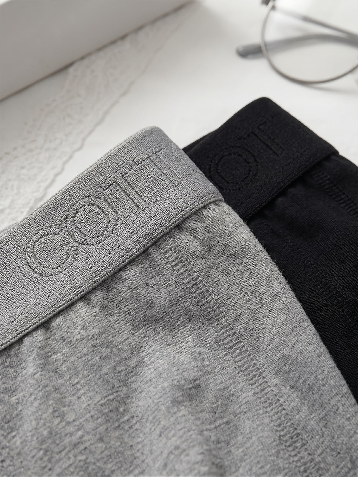 Boxer respirant coton homme — lot de 3, noir + gris foncé + blanc