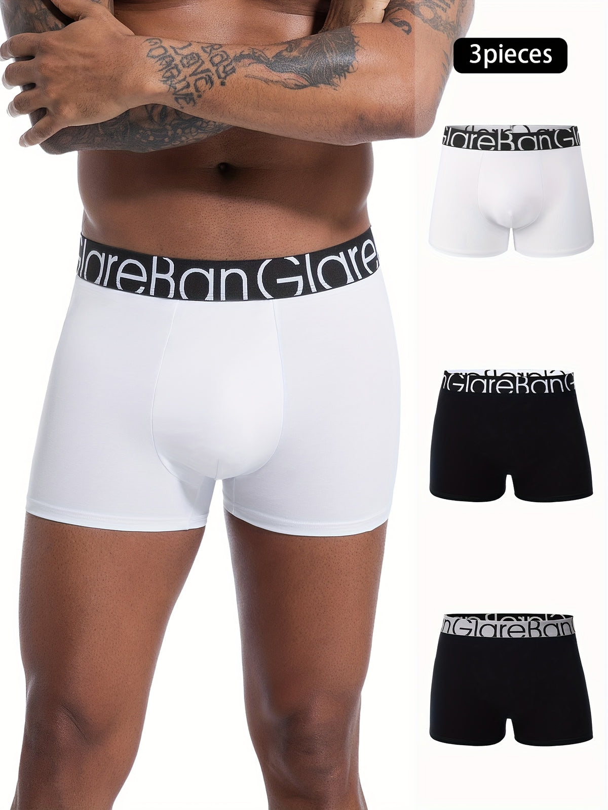 Boxer de sport coton homme — lot de 3, uni