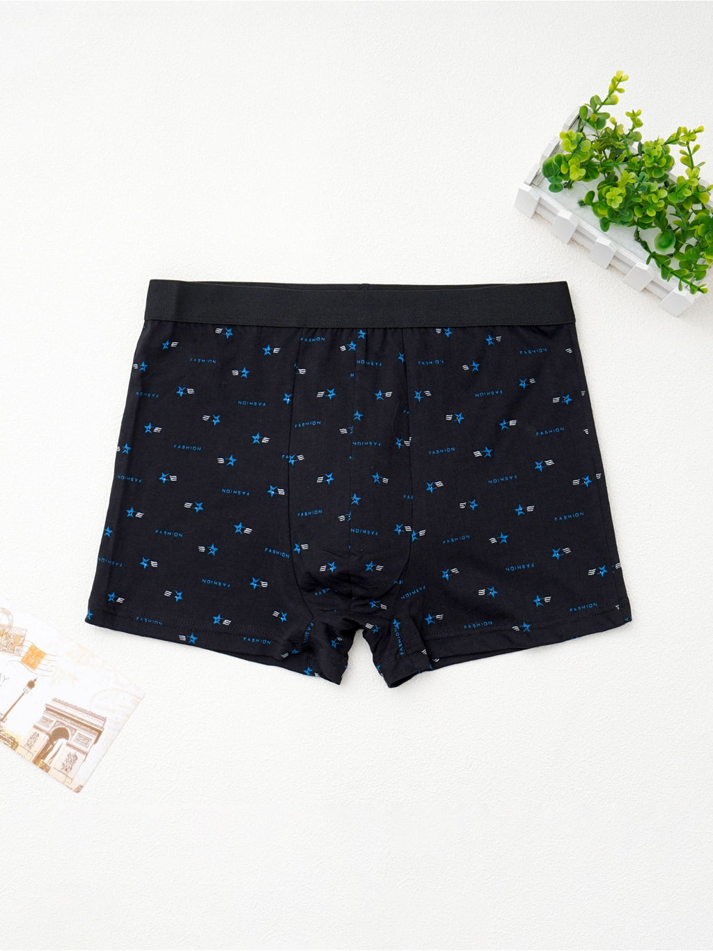 Boxer grande taille respirant coton homme — lot de 5, imprimé