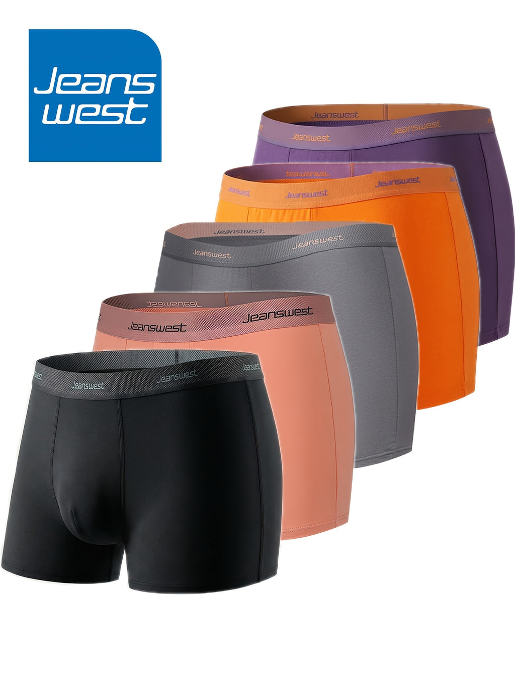 Boxer respirant coton homme — lot de 5, uni, assortiment 5-18