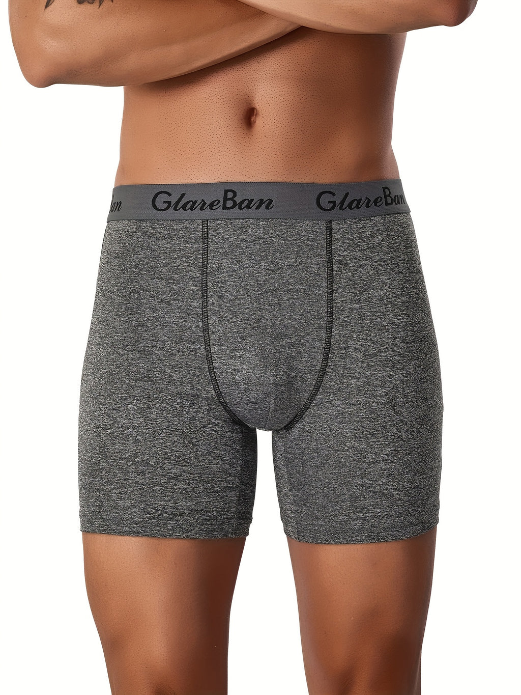 Boxer long microfibre homme — lot de 5, uni, assortiment E